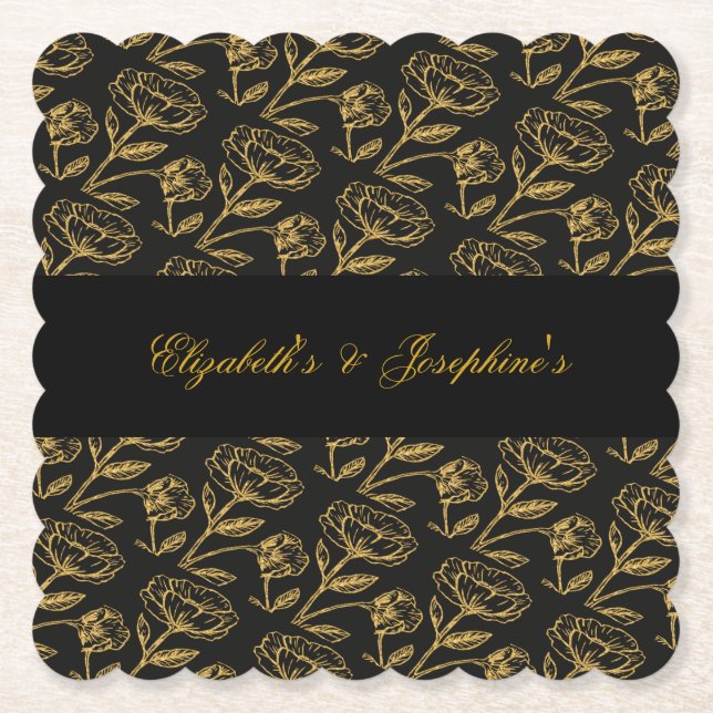 Porta-copo De Papel Elegant Dual Birthday Soiree (Frente)