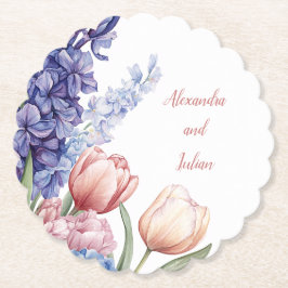 Porta-copo De Papel Elegant round Floral Coaster