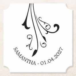 Porta-copo De Papel Elegant Swirl Ornaments Horror Black Gothic