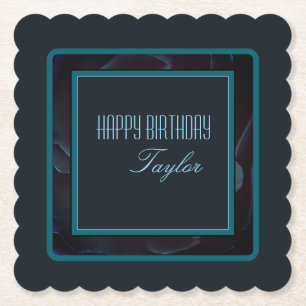 Porta-copo De Papel Elegante Acento de Design Floral Verde-escuro