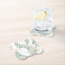Elegante Eucalipto em Aquarela & Geométrico Dourad
