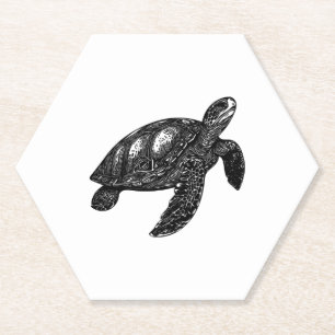 Porta-copo De Papel Elegante Nadando Cópia Velha de Tartaruga Água