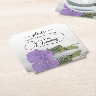 Porta-copo De Papel Elegante Rosa Lavanda Não Pegue Meu Drink Casament