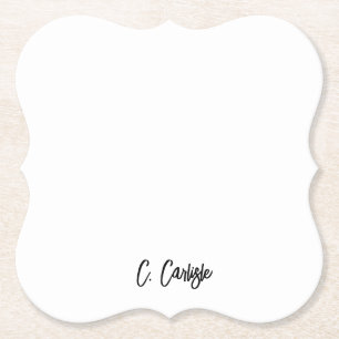 Porta-copo De Papel Elegante Rótulo Moderno Manuscrito Personalizado