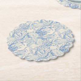 Porta-copo De Papel Elegante toile azul oceano