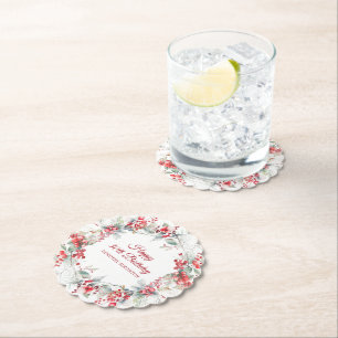 Porta-copo De Papel Elegante Winter Berry Botanic aniversário de 30 an