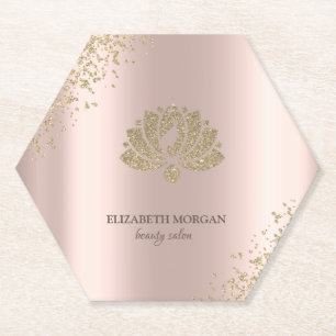 Porta-copo De Papel Elegantes Diamantes de Ouro Salão de Beleza Lotus