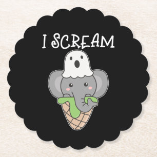 Porta-copo De Papel Elephan Halloween Ghost I Gritar Ice Wordplay