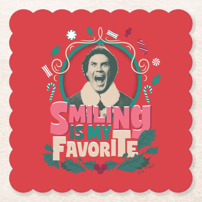 Porta-copo De Papel Elf - Sorrir é o meu favorito (Frente)