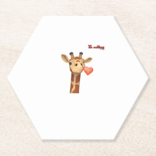Porta-copo De Papel emoji pisando beijando cara de girafa cardíaca