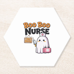 Porta-copo De Papel Enfermeira Boo em T-Shirt Clássica de Serviço