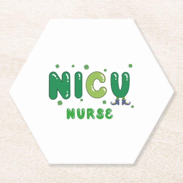 Porta-copo De Papel Enfermeira da NICU, o design de St. Patrick (Frente)