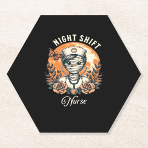 Porta-copo De Papel Enfermeira do turno da noite Mummy Halloween Flora