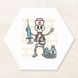 Porta-copo De Papel Enfermeira Ortopedia Halloween Skeleton Scrub Top