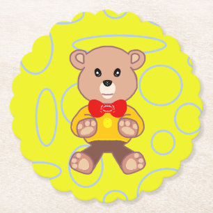 Porta-copo De Papel Engraçada Porta copos de Papel Amarelo do Urso de