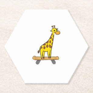 Porta-copo De Papel Engraçado Girafa Lover Giraffe Skateboard