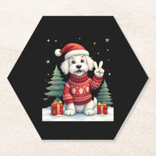 Porta-copo De Papel Engraçado Mão de Paz Maltês Luzes de Natal Mulhere