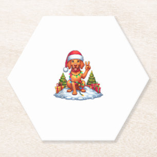 Porta-copo De Papel Engraçado Mão de Paz Vizsla, Luzes de Natal Me Mam
