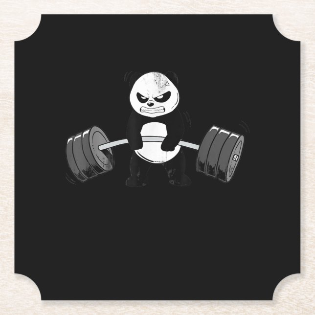 Porta-copo De Papel Engraçado Panda Workout Kitten Gym Deadlifpower (Frente)