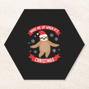 Porta-copo De Papel Engraçado Sloth me acordar quando o Natal foi cort