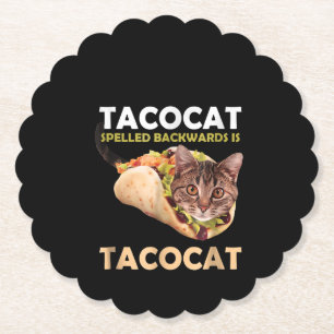 Porta-copo De Papel Engraçado Tacocat Taco Gato Ortografado Para Trás