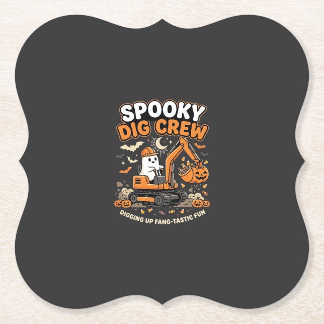 Porta-copo De Papel Equipe de Escavação Assombrada de Halloween (Frente)