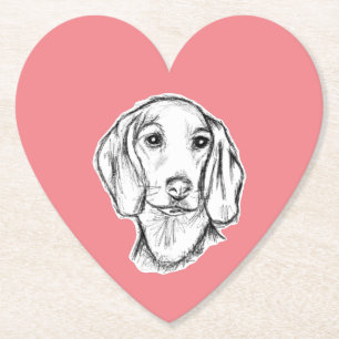 Porta-copo De Papel esboço desenhado à mão de dachshund cachorro filho