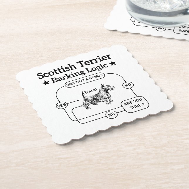 Porta-copo De Papel Escocês Terrier Barking Logic Funny Dog Sarcastic (Angular)
