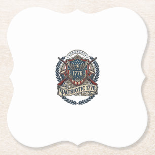 Porta-copo De Papel Escudo de Batalha Patriótico 1776 Símbolo Inspirad