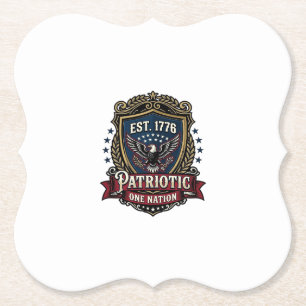 Porta-copo De Papel Escudo de Batalha Patriótico 1776 Símbolo Inspirad