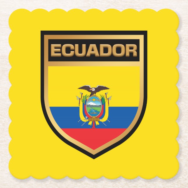Porta-copo De Papel Escudo do Sinalizador do Equador (Frente)