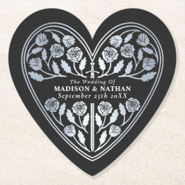 Porta-copo De Papel Espada Medieval Prata Casamento Real Preta