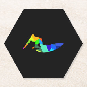 Porta-copo De Papel Esporte de surfe com arco-íris colorida