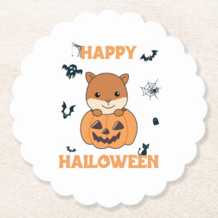 Porta-copo De Papel Esquilo Em Pumpkin Doce Animais Feliz Dia das Brux