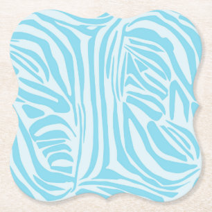 Porta-copo De Papel Estampa Ousada de Zebra Azul e Branco