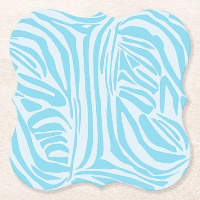 Porta-copo De Papel Estampa Ousada de Zebra Azul e Branco (Frente)