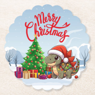 Porta-copo De Papel Estegossauro de Natal de bebê bonito/caprichoso