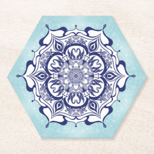 Porta-copo De Papel Estilo da China Azul com criaturas