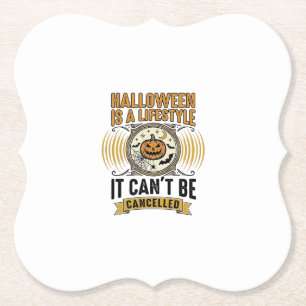 Porta-copo De Papel Estilo de vida de Halloween Tipografia de Abóbora 