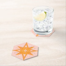 Estrelas cor-de-rosa e laranja Design Geométrica B