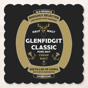 Porta-copo De Papel Etiqueta Whiskey Scotch de Natal