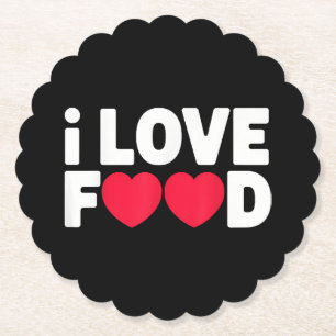 Porta-copo De Papel Eu adoro Comida Engraçado Presente de Foodie para