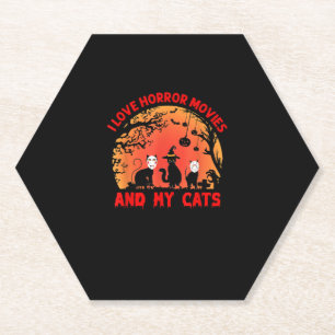 Porta-copo De Papel Eu Amo Filmes Horrores E Meus Gatos Filme Assustad