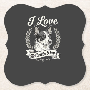 Porta-copo De Papel Eu Amo Meu Cattle Dog Cachorro Antigo Amante