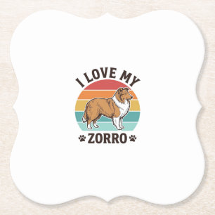 Porta-copo De Papel Eu Amo Meu Design de Amante de Cachorro Vintage Zo