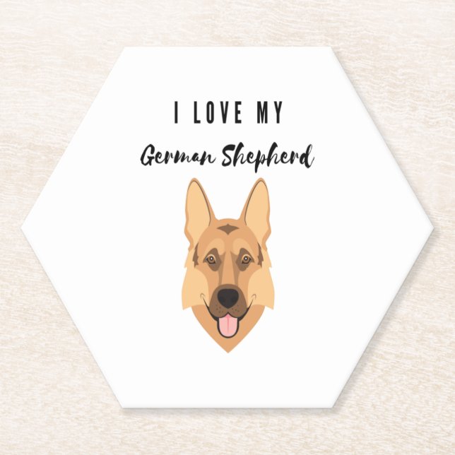 Porta-copo De Papel Eu Amo Meu German shepherd (Frente)