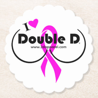 Porta-copo De Papel Eu amo o dobro D na Porta copos branca