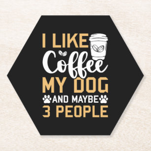 Porta-copo De Papel Eu Gosto De Café Meu Cachorro E Talvez 3 Cães Pess
