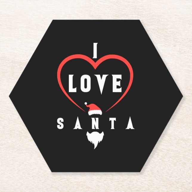 Porta-copo De Papel Eu Te Amo Papai noel Natal (Frente)