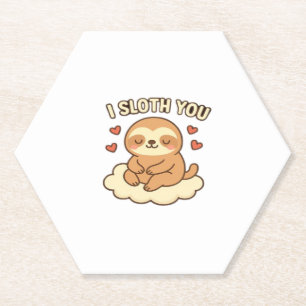 Porta-copo De Papel Eu Te Lavo - Bonita Kawaii Sloth Amor Design Cl